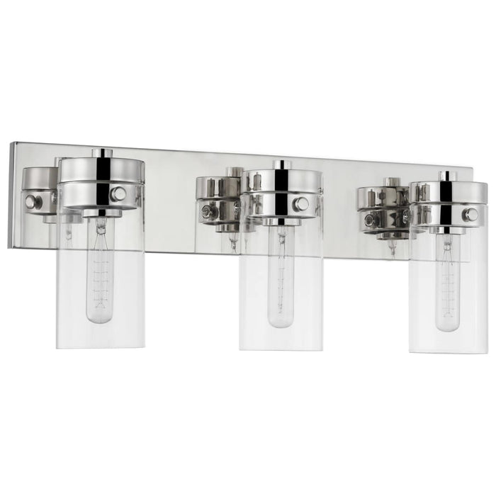 Vanity Nuvo 60-7633 Intersection - 3 Light - Vanity - Polished Nickel with Clear Glass - Polished Nickel Finish Nuvo