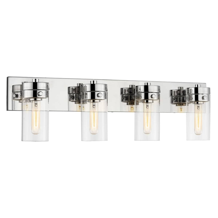 Vanity Nuvo 60-7634 Intersection - 4 Light - Vanity - Polished Nickel with Clear Glass - Polished Nickel Finish Nuvo