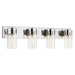 Vanity Nuvo 60-7634 Intersection - 4 Light - Vanity - Polished Nickel with Clear Glass - Polished Nickel Finish Nuvo