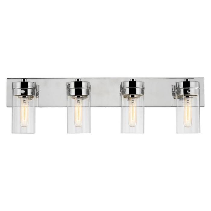 Vanity Nuvo 60-7634 Intersection - 4 Light - Vanity - Polished Nickel with Clear Glass - Polished Nickel Finish Nuvo
