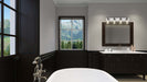 Vanity Nuvo 60-7634 Intersection - 4 Light - Vanity - Polished Nickel with Clear Glass - Polished Nickel Finish Nuvo