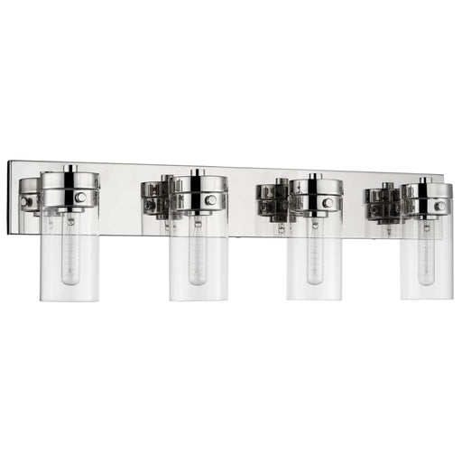 Vanity Nuvo 60-7634 Intersection - 4 Light - Vanity - Polished Nickel with Clear Glass - Polished Nickel Finish Nuvo