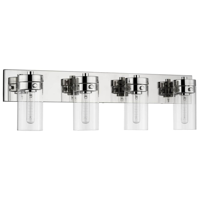 Vanity Nuvo 60-7634 Intersection - 4 Light - Vanity - Polished Nickel with Clear Glass - Polished Nickel Finish Nuvo