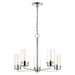 Chandelier Nuvo 60-7635 Intersection - 5 Light - Chandelier - Polished Nickel with Clear Glass - Polished Nickel Finish Nuvo