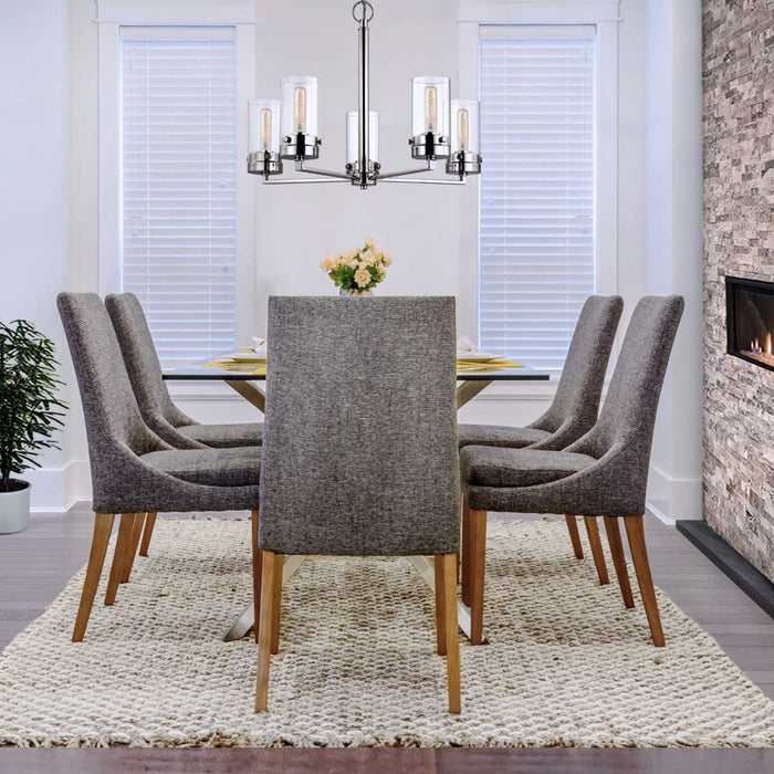 Chandelier Nuvo 60-7635 Intersection - 5 Light - Chandelier - Polished Nickel with Clear Glass - Polished Nickel Finish Nuvo