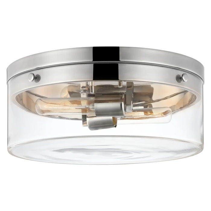 Flush Mount Nuvo 60-7636 Intersection - Small Flush Mount Fixture - Polished Nickel with Clear Glass - Polished Nickel Finish Nuvo