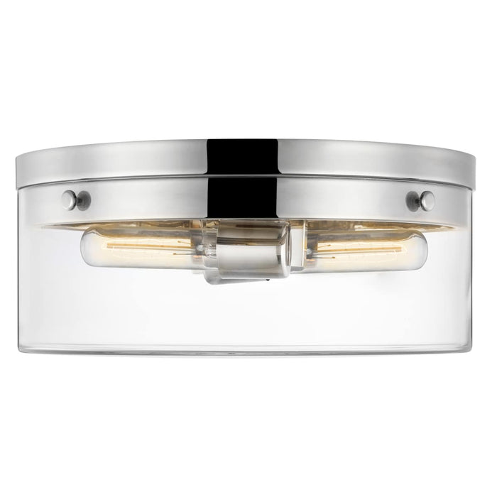 Flush Mount Nuvo 60-7636 Intersection - Small Flush Mount Fixture - Polished Nickel with Clear Glass - Polished Nickel Finish Nuvo