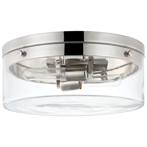 Flush Mount Nuvo 60-7636 Intersection - Small Flush Mount Fixture - Polished Nickel with Clear Glass - Polished Nickel Finish Nuvo