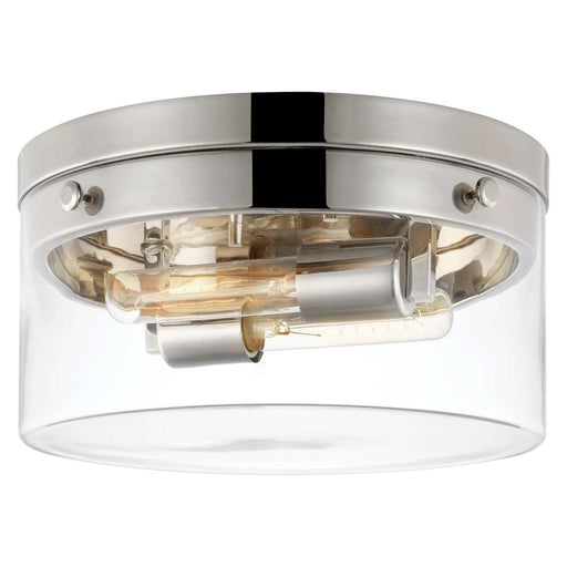 Flush Mount Nuvo 60-7637 Intersection - Medium Flush Mount Fixture - Polished Nickel with Clear Glass - Polished Nickel Finish Nuvo