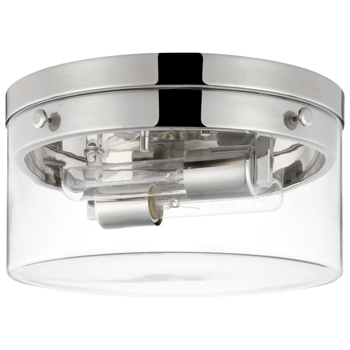 Flush Mount Nuvo 60-7637 Intersection - Medium Flush Mount Fixture - Polished Nickel with Clear Glass - Polished Nickel Finish Nuvo