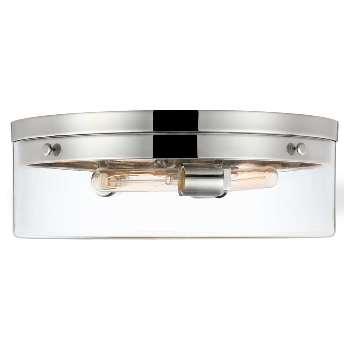 Flush Mount Nuvo 60-7638 Intersection - Large Flush Mount Fixture - Polished Nickel with Clear Glass - Polished Nickel Finish Nuvo
