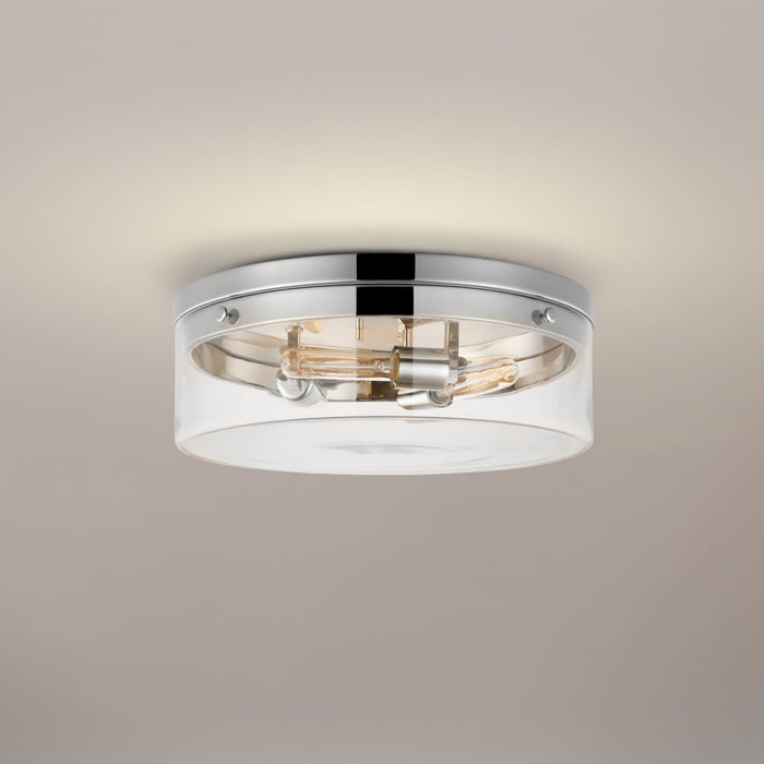 Flush Mount Nuvo 60-7638 Intersection - Large Flush Mount Fixture - Polished Nickel with Clear Glass - Polished Nickel Finish Nuvo