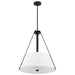 Pendant Nuvo 60-7696 Brewster - 3 Light Pendant - Black Finish - Faux Leather Wrapped Straps - White Textile Shade Nuvo