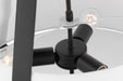 Pendant Nuvo 60-7696 Brewster - 3 Light Pendant - Black Finish - Faux Leather Wrapped Straps - White Textile Shade Nuvo