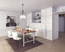 Pendant Nuvo 60-7696 Brewster - 3 Light Pendant - Black Finish - Faux Leather Wrapped Straps - White Textile Shade Nuvo