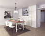Pendant Nuvo 60-7696 Brewster - 3 Light Pendant - Black Finish - Faux Leather Wrapped Straps - White Textile Shade Nuvo