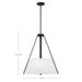 Pendant Nuvo 60-7696 Brewster - 3 Light Pendant - Black Finish - Faux Leather Wrapped Straps - White Textile Shade Nuvo