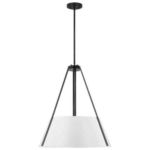 Pendant Nuvo 60-7697 Brewster - 3 Light Pendant - Black Finish - White Metal Shade Nuvo