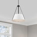 Pendant Nuvo 60-7697 Brewster - 3 Light Pendant - Black Finish - White Metal Shade Nuvo