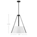 Pendant Nuvo 60-7697 Brewster - 3 Light Pendant - Black Finish - White Metal Shade Nuvo