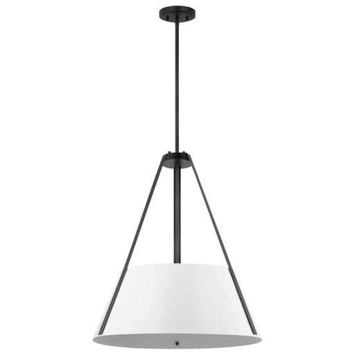 Pendant Nuvo 60-7697 Brewster - 3 Light Pendant - Black Finish - White Metal Shade Nuvo