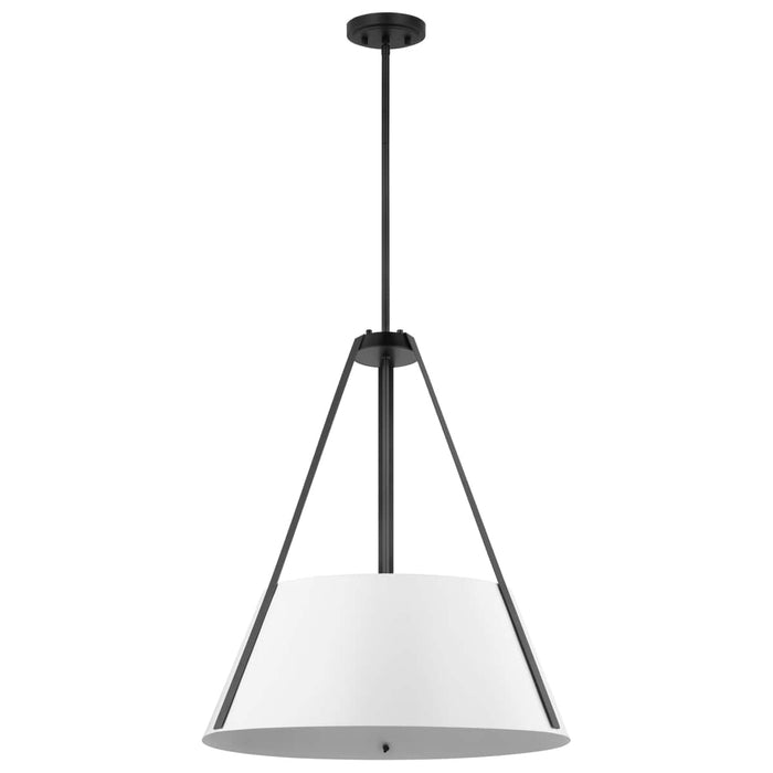 Pendant Nuvo 60-7697 Brewster - 3 Light Pendant - Black Finish - White Metal Shade Nuvo