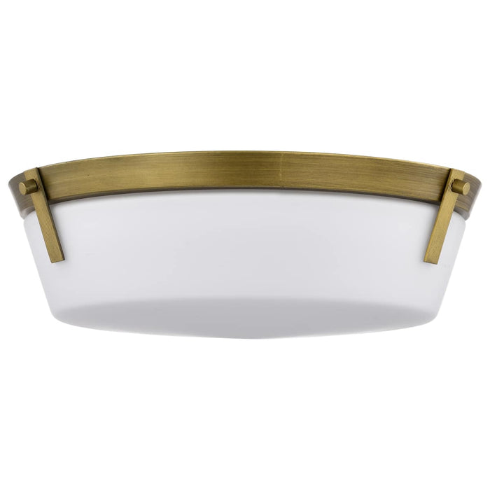 Flush Mount Nuvo 60-7750 Rowen 3 Light Flush Mount - Natural Brass Finish - Etched White Glass Nuvo
