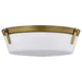 Flush Mount Nuvo 60-7750 Rowen 3 Light Flush Mount - Natural Brass Finish - Etched White Glass Nuvo