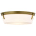 Flush Mount Nuvo 60-7750 Rowen 3 Light Flush Mount - Natural Brass Finish - Etched White Glass Nuvo