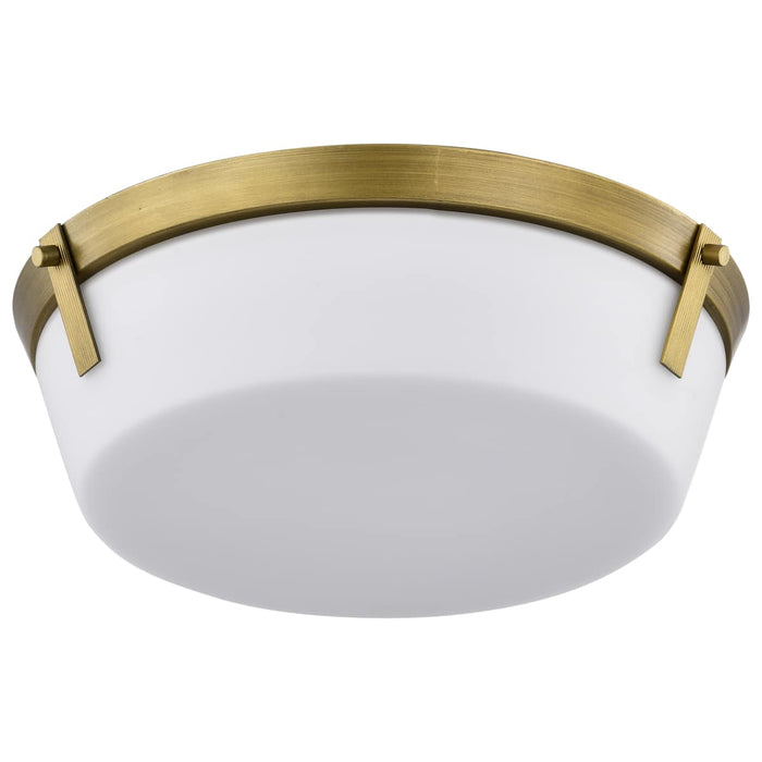 Flush Mount Nuvo 60-7750 Rowen 3 Light Flush Mount - Natural Brass Finish - Etched White Glass Nuvo