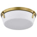 Flush Mount Nuvo 60-7750 Rowen 3 Light Flush Mount - Natural Brass Finish - Etched White Glass Nuvo