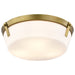 Flush Mount Nuvo 60-7750 Rowen 3 Light Flush Mount - Natural Brass Finish - Etched White Glass Nuvo