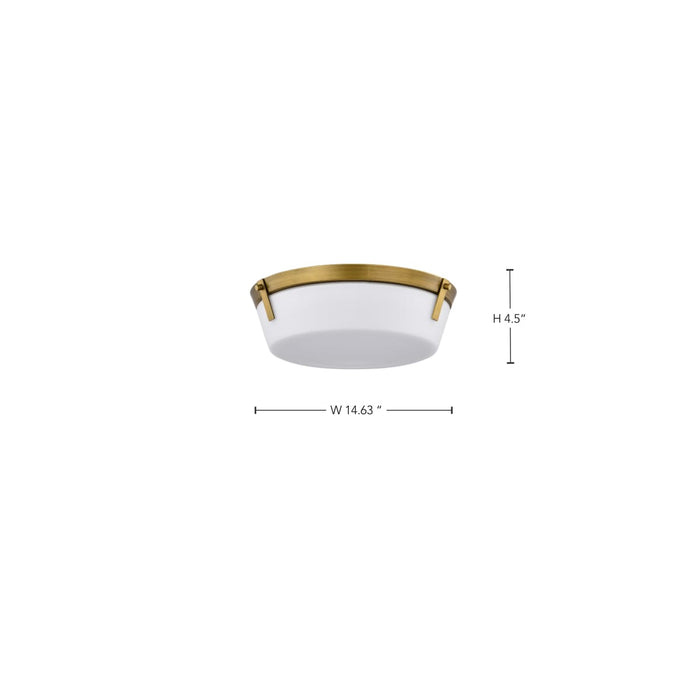 Flush Mount Nuvo 60-7750 Rowen 3 Light Flush Mount - Natural Brass Finish - Etched White Glass Nuvo