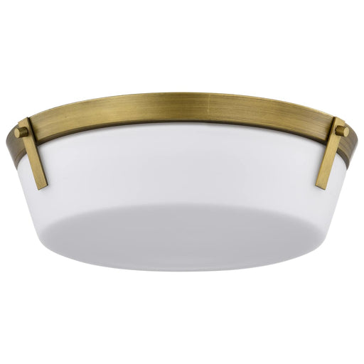 Flush Mount Nuvo 60-7750 Rowen 3 Light Flush Mount - Natural Brass Finish - Etched White Glass Nuvo