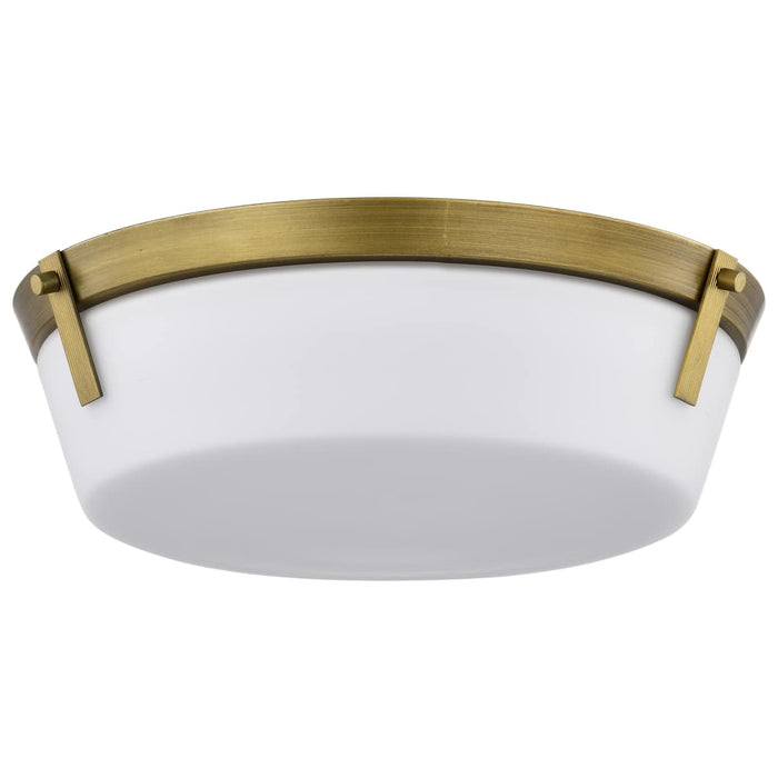 Flush Mount Nuvo 60-7750 Rowen 3 Light Flush Mount - Natural Brass Finish - Etched White Glass Nuvo