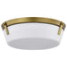 Flush Mount Nuvo 60-7750 Rowen 3 Light Flush Mount - Natural Brass Finish - Etched White Glass Nuvo