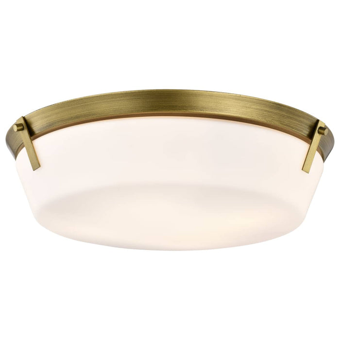 Flush Mount Nuvo 60-7751 Rowen 4 Light Flush Mount - Natural Brass Finish - Etched White Glass Nuvo