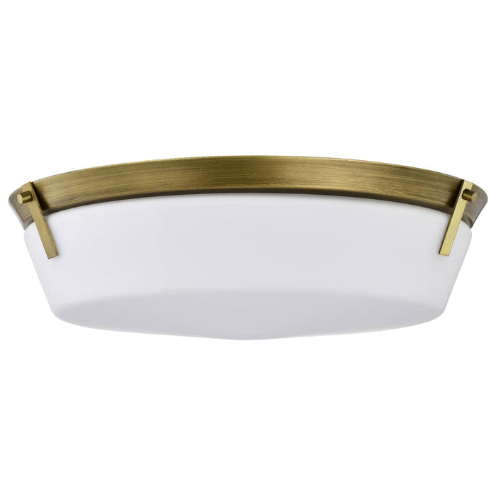 Flush Mount Nuvo 60-7751 Rowen 4 Light Flush Mount - Natural Brass Finish - Etched White Glass Nuvo