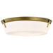 Flush Mount Nuvo 60-7751 Rowen 4 Light Flush Mount - Natural Brass Finish - Etched White Glass Nuvo