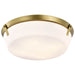 Flush Mount Nuvo 60-7751 Rowen 4 Light Flush Mount - Natural Brass Finish - Etched White Glass Nuvo