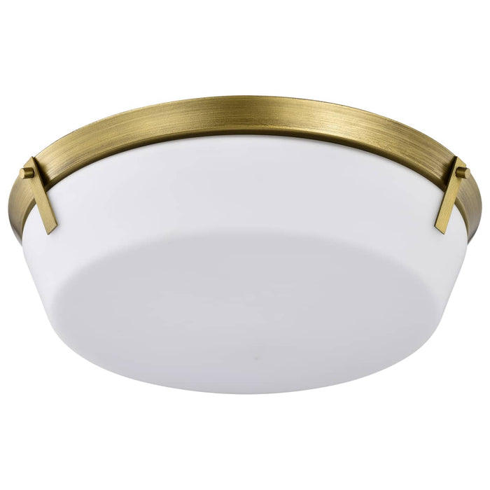 Flush Mount Nuvo 60-7751 Rowen 4 Light Flush Mount - Natural Brass Finish - Etched White Glass Nuvo