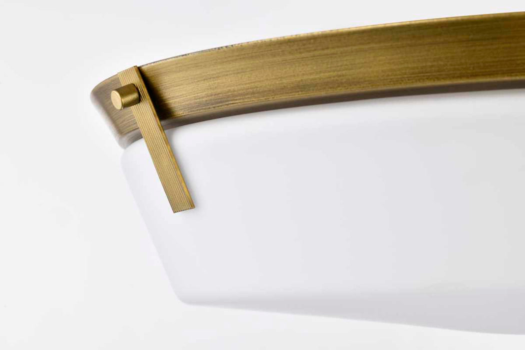 Flush Mount Nuvo 60-7751 Rowen 4 Light Flush Mount - Natural Brass Finish - Etched White Glass Nuvo