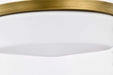 Flush Mount Nuvo 60-7751 Rowen 4 Light Flush Mount - Natural Brass Finish - Etched White Glass Nuvo
