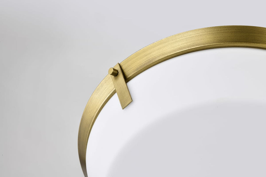 Flush Mount Nuvo 60-7751 Rowen 4 Light Flush Mount - Natural Brass Finish - Etched White Glass Nuvo