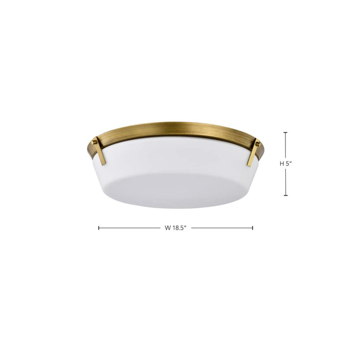 Flush Mount Nuvo 60-7751 Rowen 4 Light Flush Mount - Natural Brass Finish - Etched White Glass Nuvo