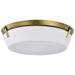Flush Mount Nuvo 60-7751 Rowen 4 Light Flush Mount - Natural Brass Finish - Etched White Glass Nuvo