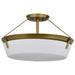 Semi Flush Mount Nuvo 60-7752 Rowen 4 Light Semi Flush - Natural Brass Finish - Etched White Glass Nuvo