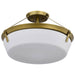 Semi Flush Mount Nuvo 60-7752 Rowen 4 Light Semi Flush - Natural Brass Finish - Etched White Glass Nuvo