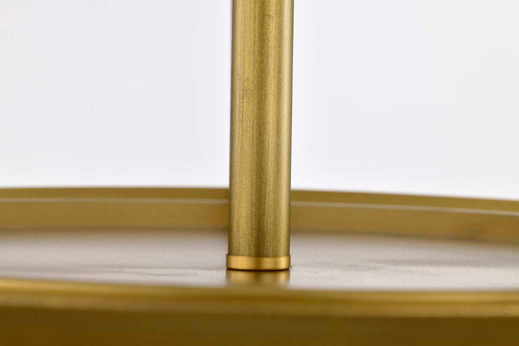 Semi Flush Mount Nuvo 60-7752 Rowen 4 Light Semi Flush - Natural Brass Finish - Etched White Glass Nuvo