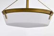 Semi Flush Mount Nuvo 60-7752 Rowen 4 Light Semi Flush - Natural Brass Finish - Etched White Glass Nuvo